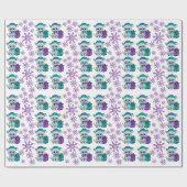 Cadeau Papier d'emballage turquoise-pourpre pour chat de  (Plat)