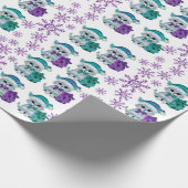 Cadeau Papier d'emballage turquoise-pourpre pour chat de  (Coin)