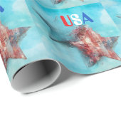Cadeau Papier d'emballage USA (Coin rond)
