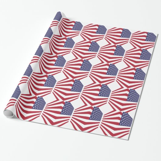 Cadeau Papier d'emballage Usa Flag (Déroulé)