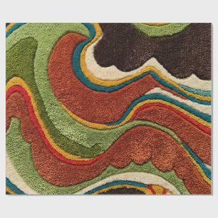 Cadeau Papier d'emballage vague dorée et ondulée à motif
