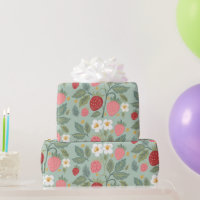 Papier d'emballage végétal vert fraise