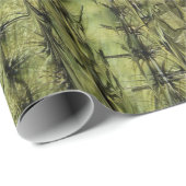 Cadeau Papier d'emballage vert cactus (Coin rond)