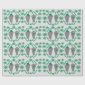 Cadeau Papier d'emballage vert de Noël éléphant (Plat)