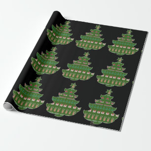 Cadeau Papier d'emballage vert de Noël pour cadeaux
