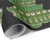 Cadeau Papier d'emballage vert de Noël pour cadeaux (Coin rond)