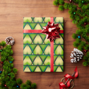 Cadeau Papier d'emballage vert moderne géométrique