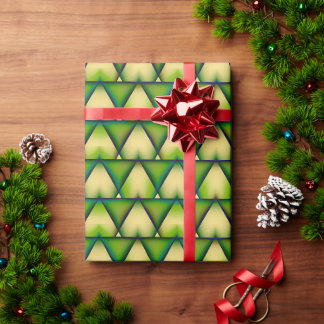 Cadeau Papier d'emballage vert moderne géométrique