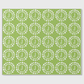 Cadeau Papier d'emballage vert Monogramme (Plat)