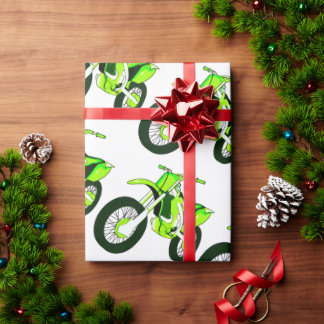 Cadeau Papier d'emballage vert moto Vélo tout-terrain 🚲