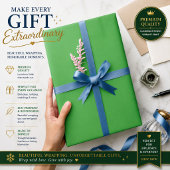 Cadeau Papier d'emballage vert personnalisé