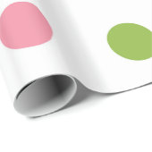 Cadeau Papier d'emballage vert pomme de point de polka de (Coin rond)