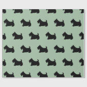 Cadeau Papier d'emballage vert Scottish Terrier (Plat)