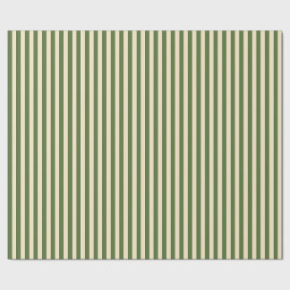 Cadeau Papier d'emballage vertical vert olive et crème
