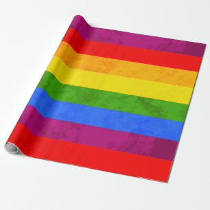 Cadeau Papier d'emballage vibrant arc-en-ciel de fierté