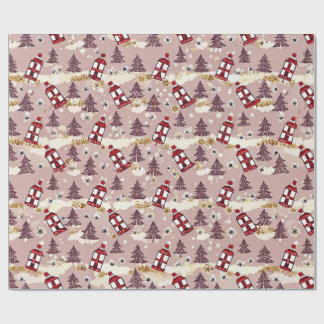 Cadeau Papier d'emballage Village d'hiver Cozy