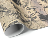 Cadeau Papier d'emballage vintage (Coin rond)