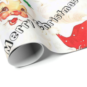 Cadeau Papier d'emballage vintage Joyeux Noël Père Noël