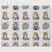Cadeau Papier d'emballage vintage Kitten. (Plat)