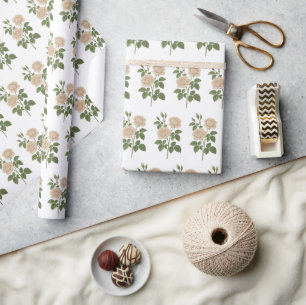 Cadeau Papier d'emballage vintage Rose de jardin