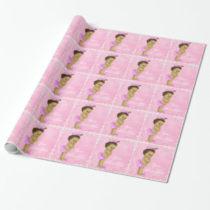 Cadeau Papier d'emballage vintage rose pour Baby Shower f