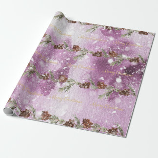 Cadeau Papier d'emballage violet de noël