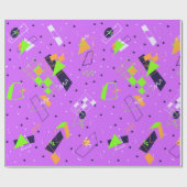Cadeau Papier d'emballage violet rétro 80s (Plat)