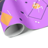 Cadeau Papier d'emballage violet rétro 80s (Coin rond)