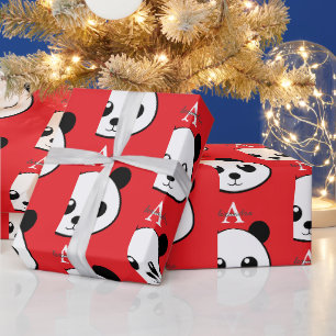 Cadeau Papier d'emballage Visage de Panda Sourire – Monog