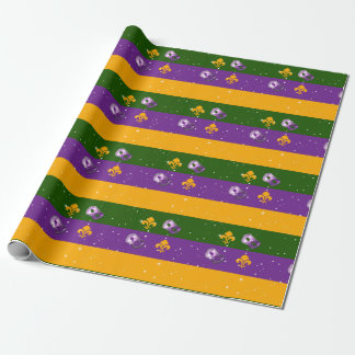 Cadeau Papier d'emballage w/mask et fleur de lis de mardi