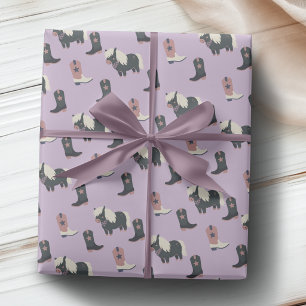 Cadeau Papier d'emballage Western Cowgirl Lilac