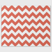 Cadeau Papier d'emballage Zigzag orange et blanc (Plat)