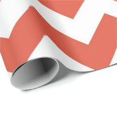 Cadeau Papier d'emballage Zigzag orange et blanc (Coin rond)