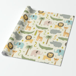 Cadeau Papier d'emballage - Zoo Party