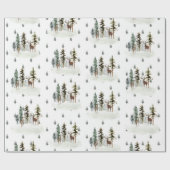 Cadeau Papier d'enchevêtrement des rennes de forêt (Plat)