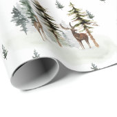 Cadeau Papier d'enchevêtrement des rennes de forêt (Coin rond)