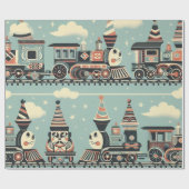 Cadeau Papier d'enlèvement d'anniversaire du train (Plat)