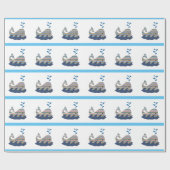 Cadeau Papier d'enlèvement de baleines rayé (Plat)