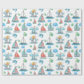 Cadeau Papier d'enlèvement de bateau à voile (Plat)