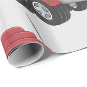 Cadeau Papier d'enlèvement de camion de remorque rouge (Coin rond)