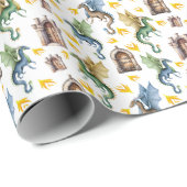 Cadeau Papier d'enlèvement de dragons d'incendie (Coin rond)