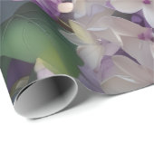 Cadeau Papier d'enlèvement de fleurs violettes (Coin rond)