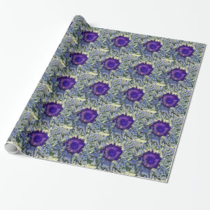 Cadeau Papier d'enlèvement de fleurs violettes