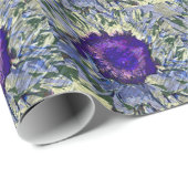 Cadeau Papier d'enlèvement de fleurs violettes (Coin rond)