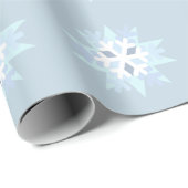 Cadeau Papier d'enlèvement de flocon d'hiver (Coin rond)
