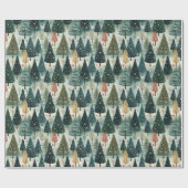 Cadeau Papier d'enlèvement de forêt de Noël (Plat)