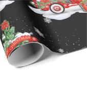 Cadeau Papier d'enlèvement de Noël de Camion Rouge (Coin rond)