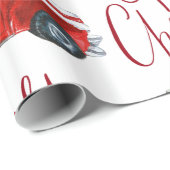 Cadeau Papier d'enlèvement de Noël vintage Camion rouge (Coin rond)