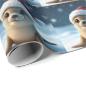 Cadeau Papier d'enlèvement de phoque de Noël (Coin rond)