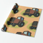 Cadeau Papier d'enlèvement de tracteur Brown (Déroulé)